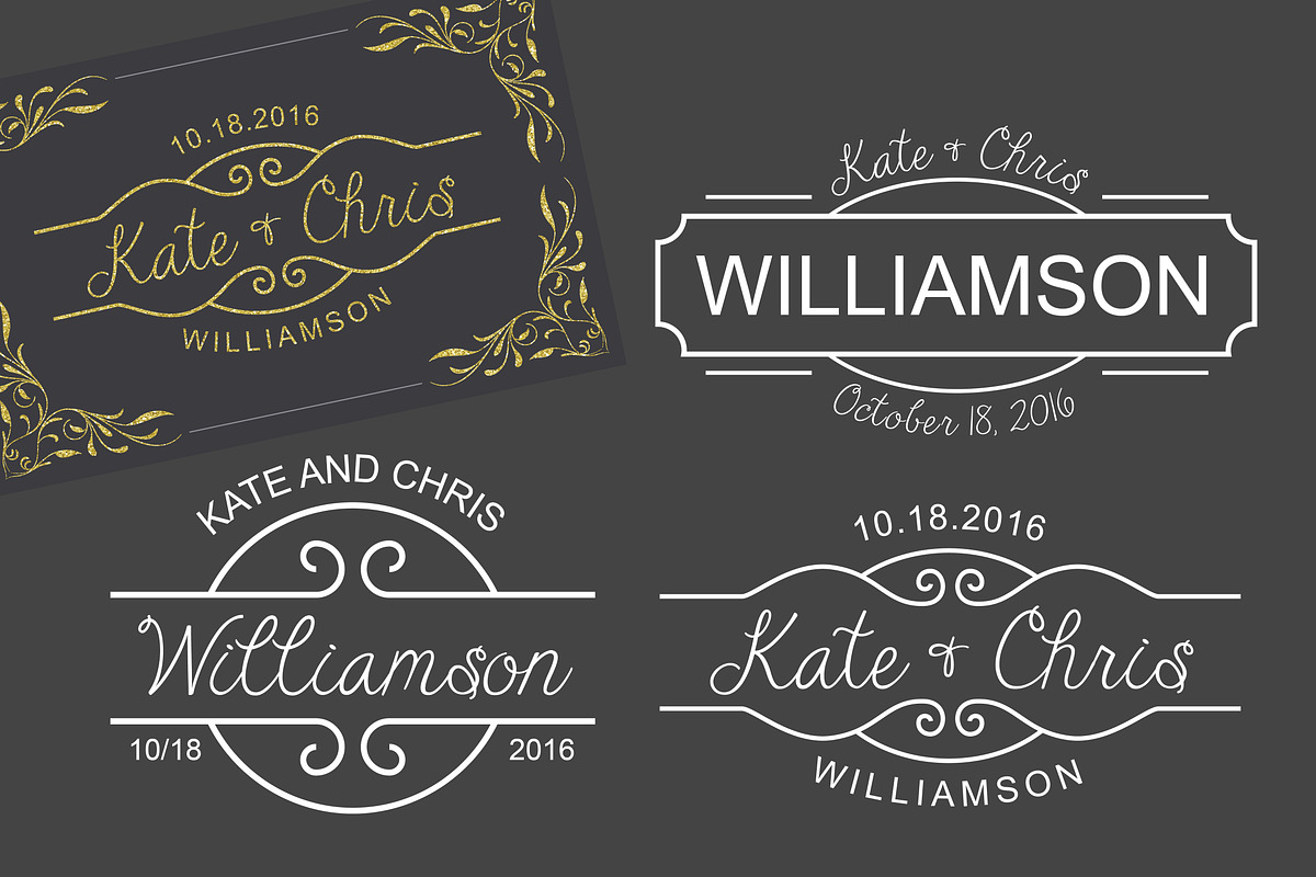 3 Monogram Template Logo Wedding in Wedding Templates - product preview 8