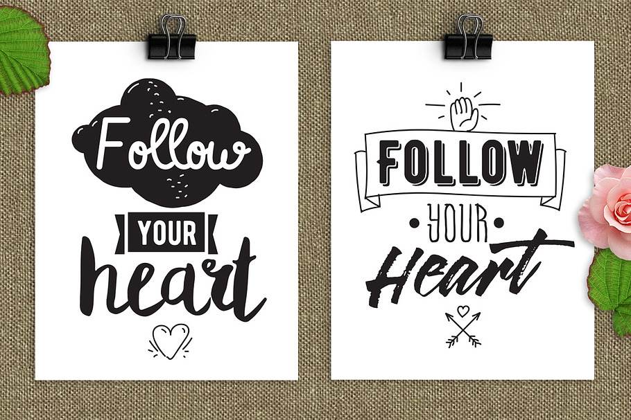Two cards with inspirational quote in Illustrations - product preview 8