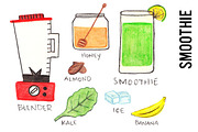 Smoothie Watercolor Illustrations