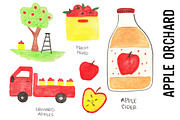 Apple Orchard Doodle Clipart