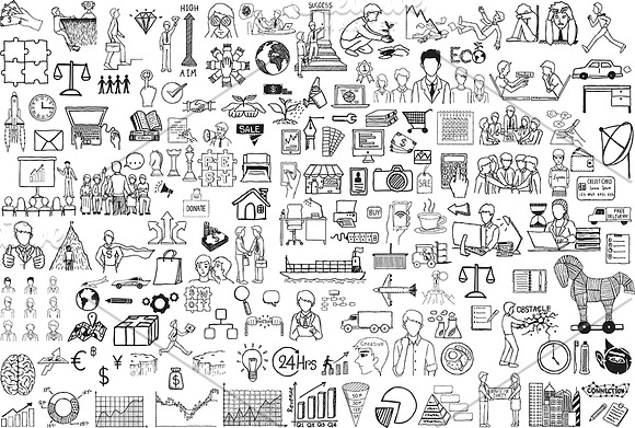Business doodles in Business Icons - product preview 4