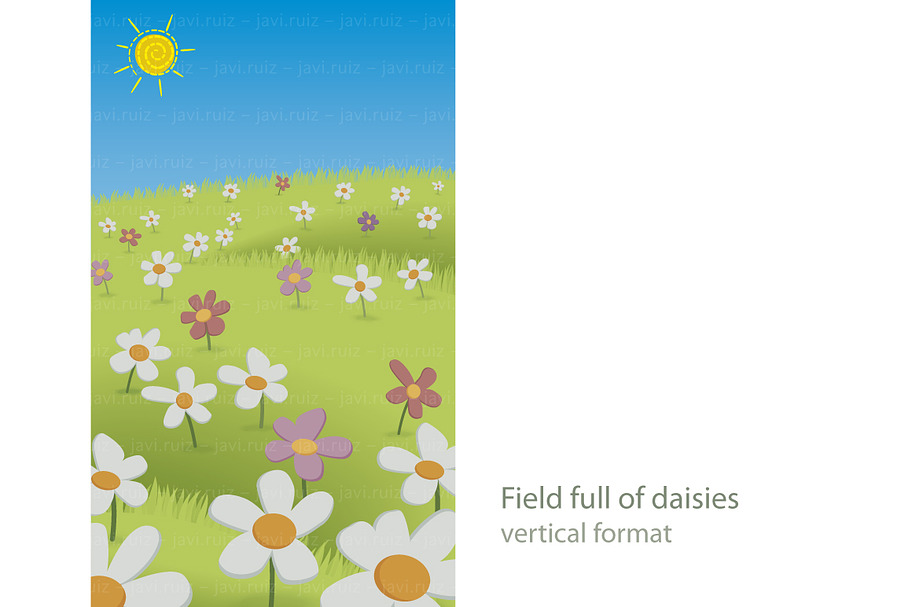 Field of daisies (vertical) in Illustrations - product preview 8