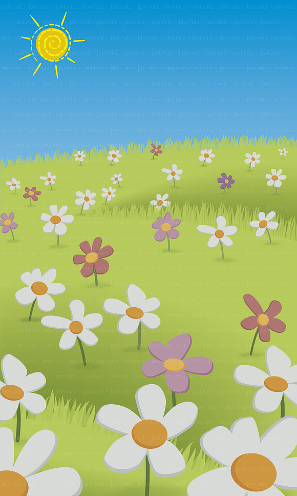 Field of daisies (vertical) in Illustrations - product preview 1