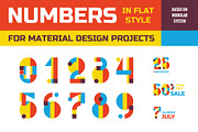 Numbers in Flat Style - Vector Set