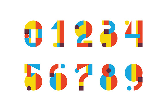 Numbers in Flat Style - Vector Set in Illustrations - product preview 1