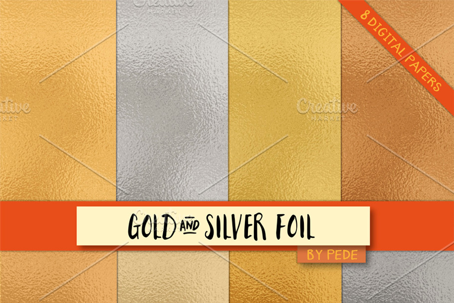 Gold and silver foil in Textures - product preview 8