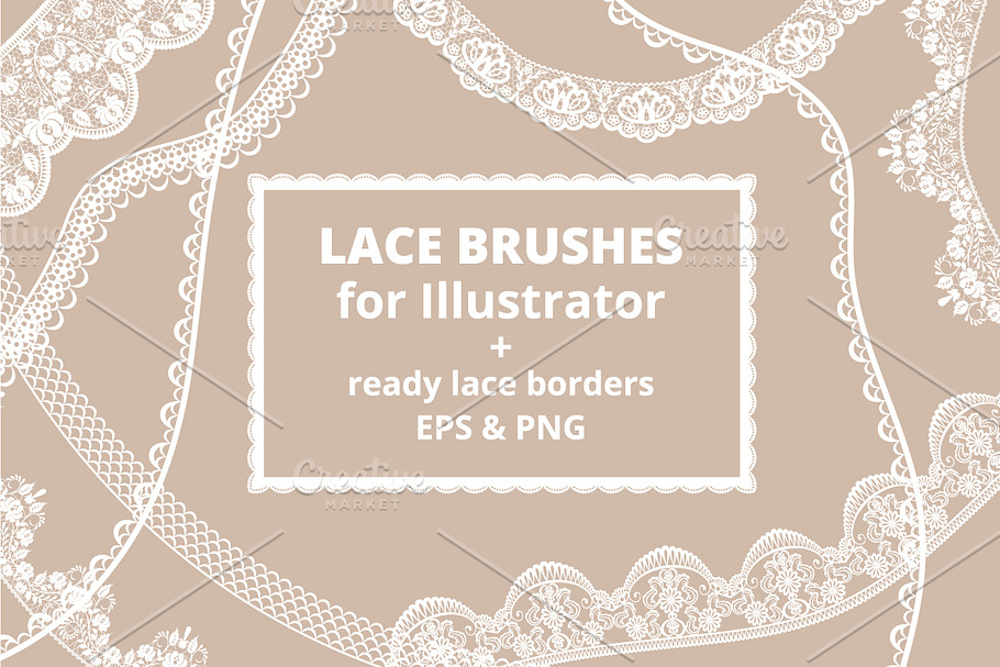 Lace Brushes for Illustrator in Photoshop Brushes - product preview 8