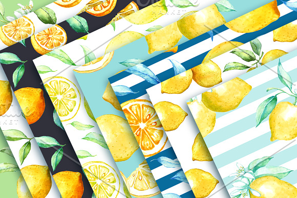 Watercolor lemon set. in Illustrations - product preview 2