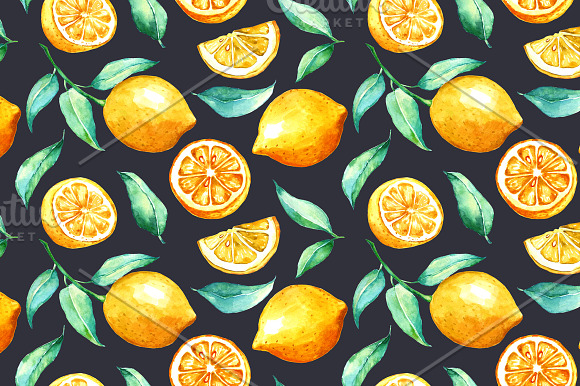 Watercolor lemon set. in Illustrations - product preview 3