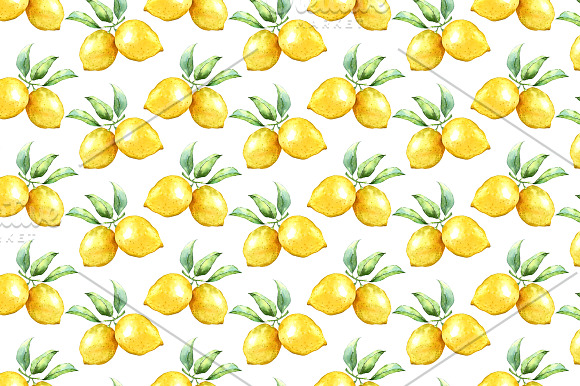 Watercolor lemon set. in Illustrations - product preview 4