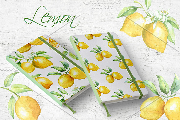 Watercolor lemon set. in Illustrations - product preview 8