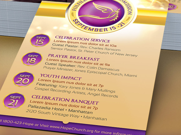 Clergy Anniversary Rack Card in Flyer Templates - product preview 2