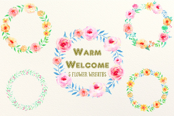 Watercolor Clipart Warm Welcome in Illustrations - product preview 3