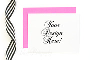 pink envelope mockup, styled stock