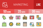50 Marketing Line Filled Icons