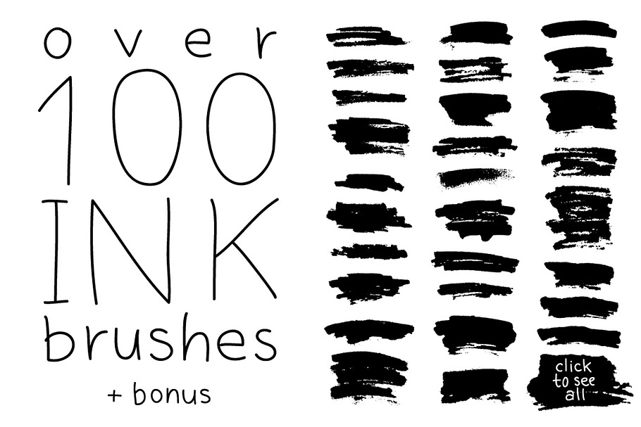 Big Set - Over 100 Ink Brushes in Photoshop Brushes - product preview 8