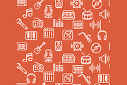 Music Background Outline Icon Set.