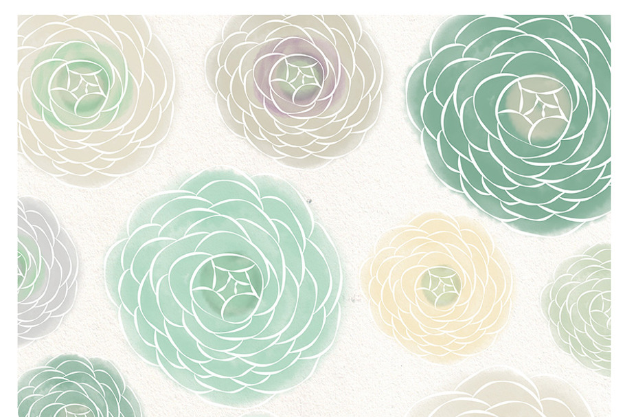 Watercolor flower mint clipart in Illustrations - product preview 8