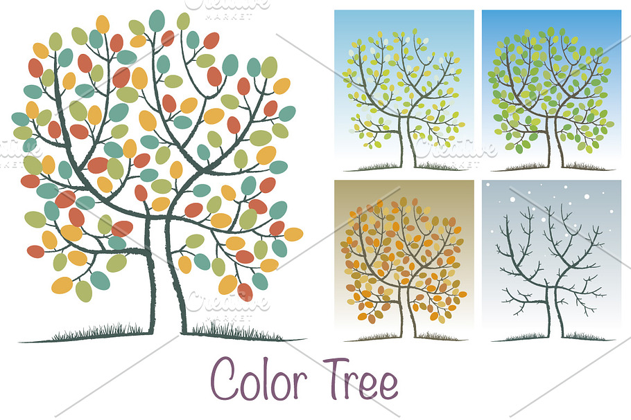 Color Tree in Illustrations - product preview 8