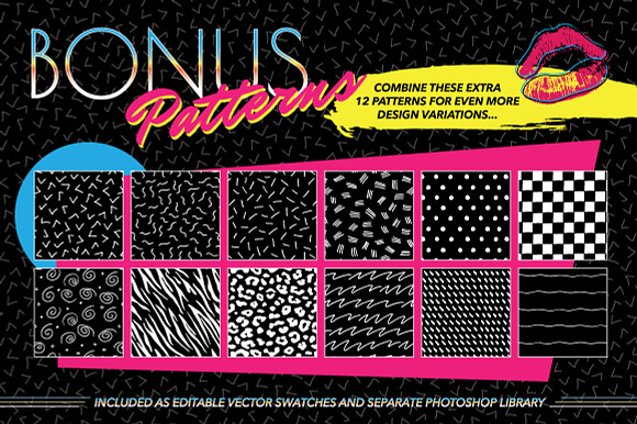 1980s Retro Fashion Patterns in Patterns - product preview 2