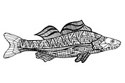 Tangle Patterns  style fish vector