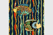background of abstract fish
