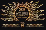 33 Hand Drawn Art Deco Elements Vol5