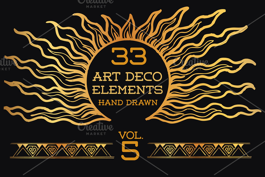 33 Hand Drawn Art Deco Elements Vol5 in Illustrations - product preview 8