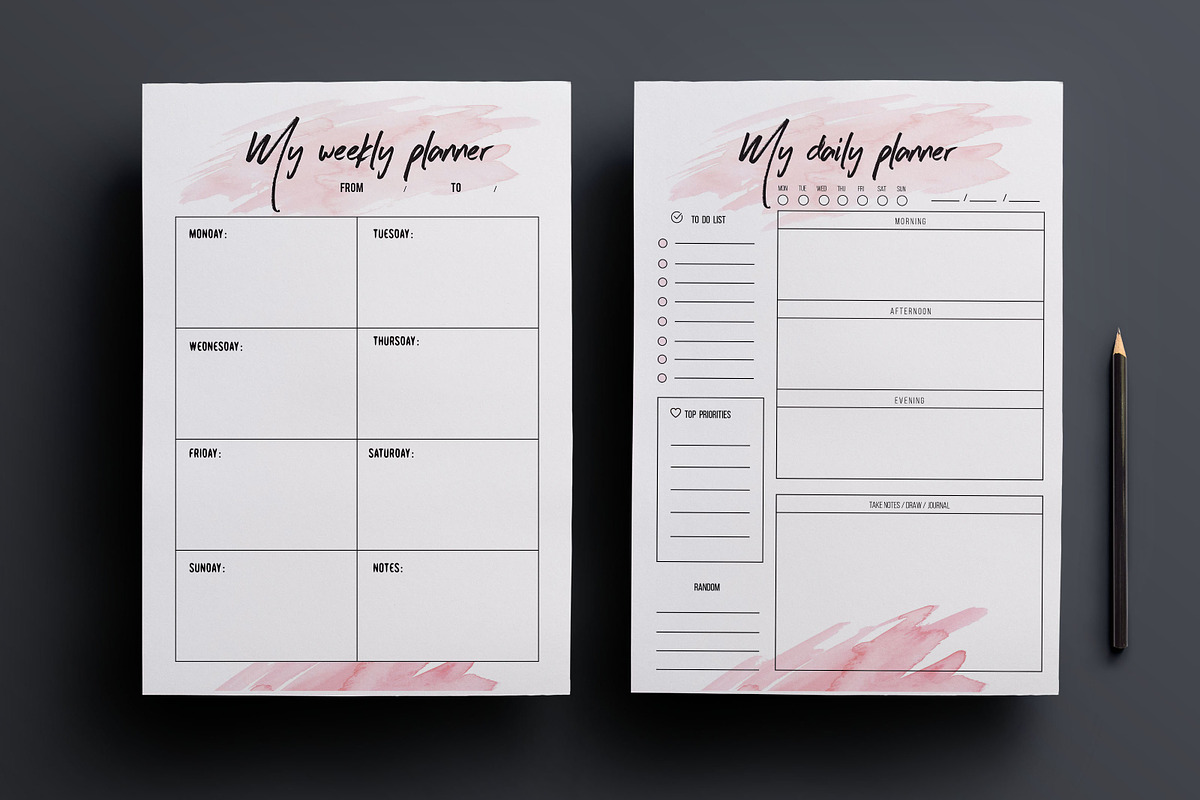 Weekly planner , daily planner in Stationery Templates - product preview 8