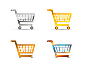 Set of shopping carts icons