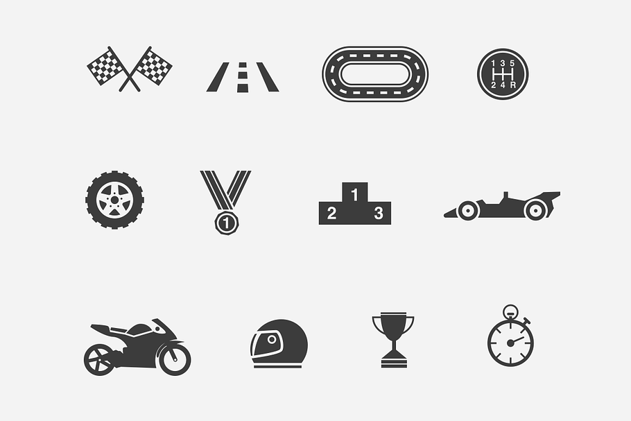 12 Racing and Car Icons in Car Icons - product preview 8