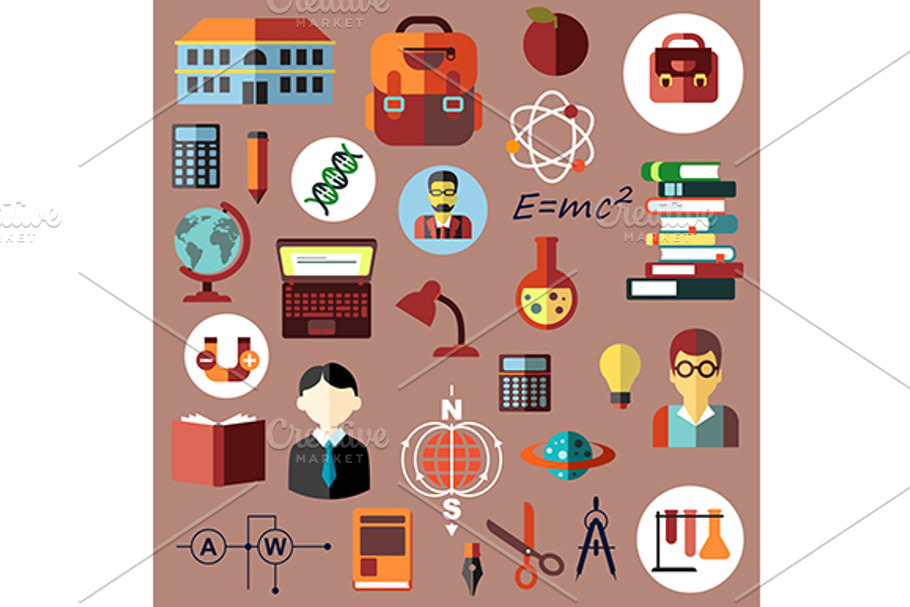 Education and science flat icons in Graphics - product preview 8