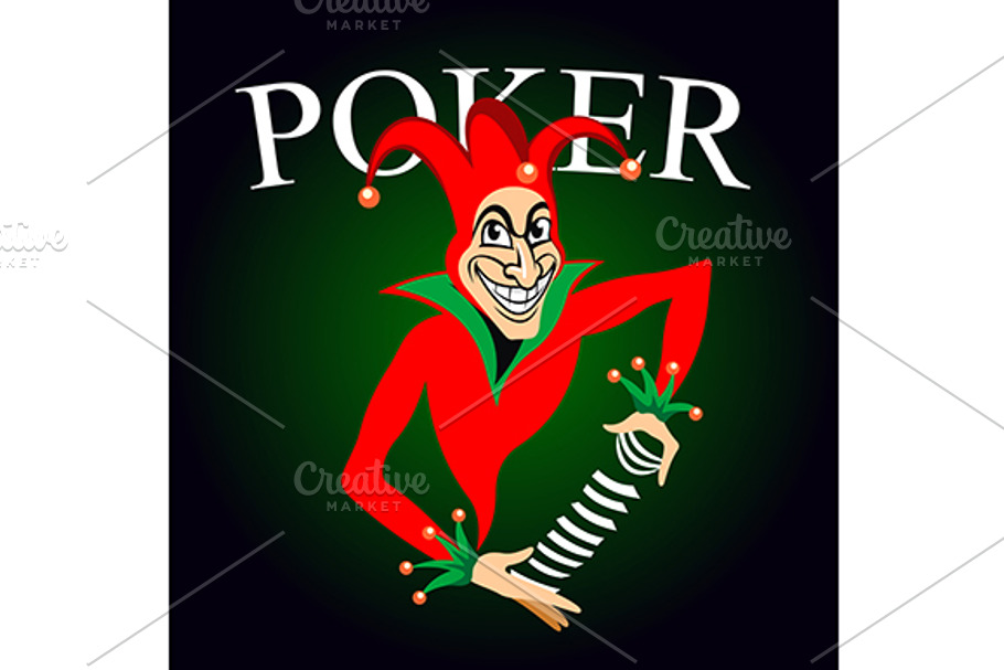 Cartoon joker with cards in Graphics - product preview 8