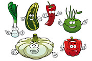 Pepper, zucchini, onion, kolhrabi