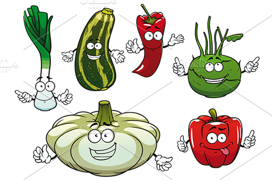 Pepper, zucchini, onion, kolhrabi in Graphics - product preview 8