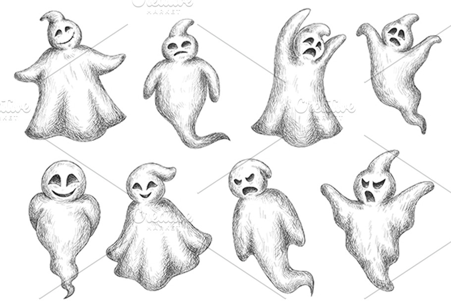Halloween flying monsters and ghosts in Graphics - product preview 8