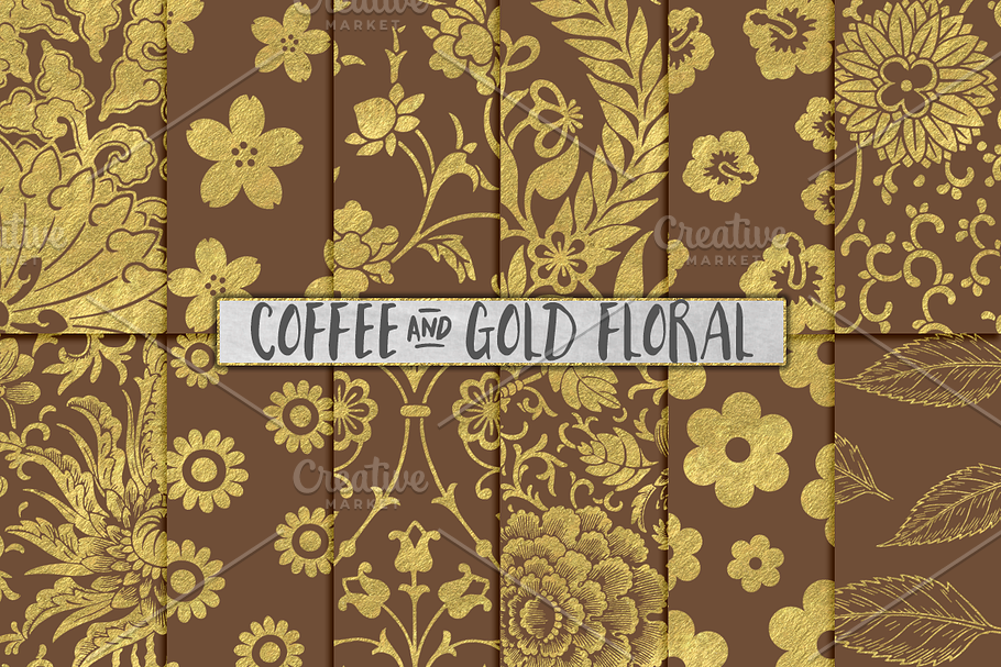 Brown and Gold Flower Backgrounds