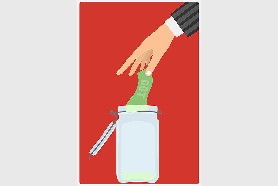 hand throwing a glass jar in Illustrations - product preview 8