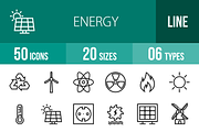 50 Energy Line Icons