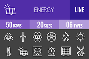 50 Energy Line Inverted Icons