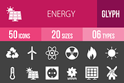 50 Energy Glyph Inverted Icons