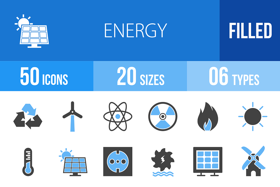50 Energy Blue & Black Icons in Icons - product preview 8