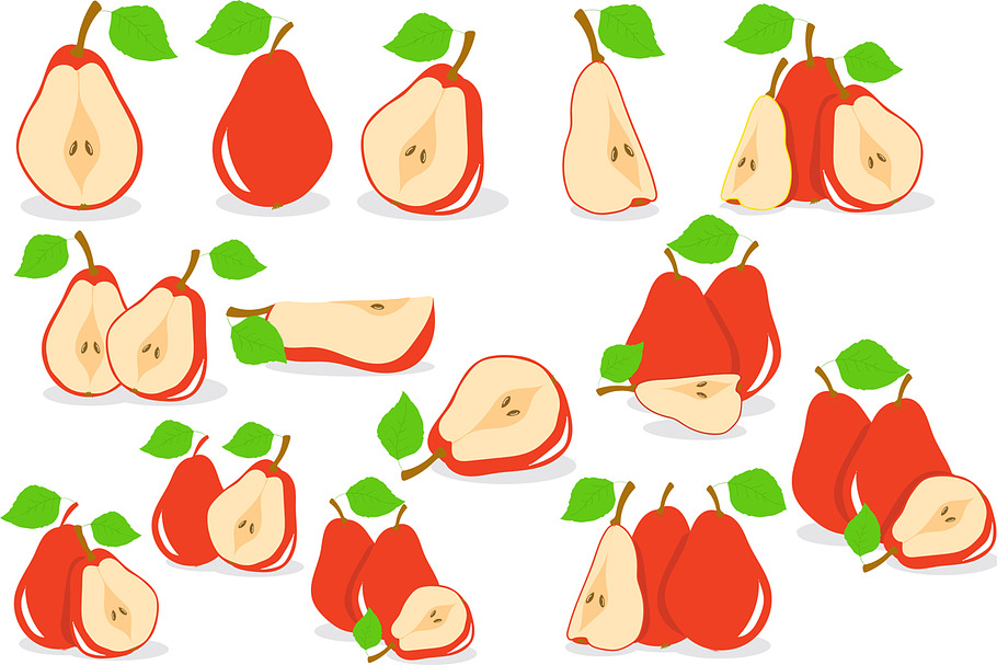 Red pears vector illustration