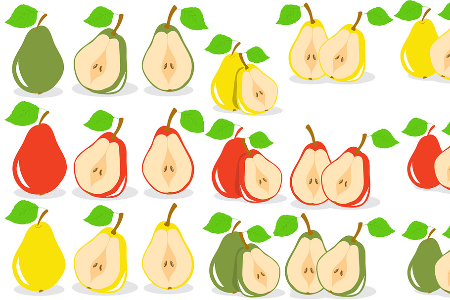 Set of pears, vector illustration