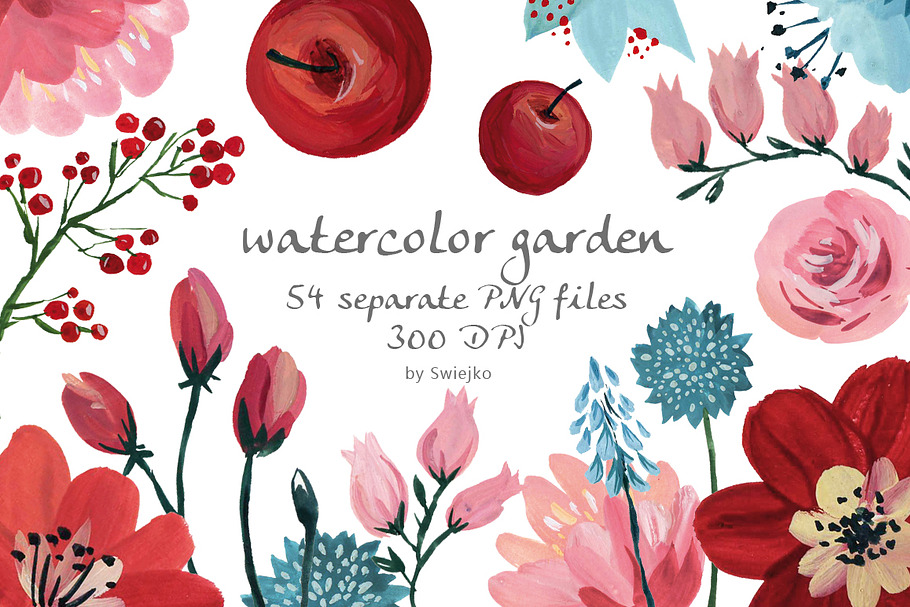 Hand Painted Floral Set in Illustrations - product preview 8