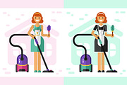 Housewife & French Maid Vector