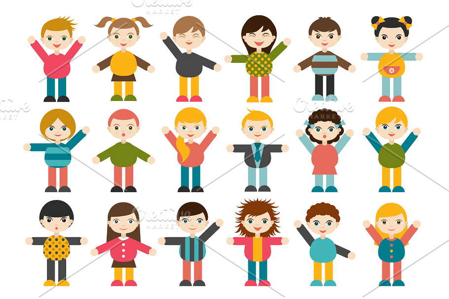 Children stylized figures. in Illustrations - product preview 8