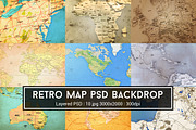 Retro Map PSD Backdrop