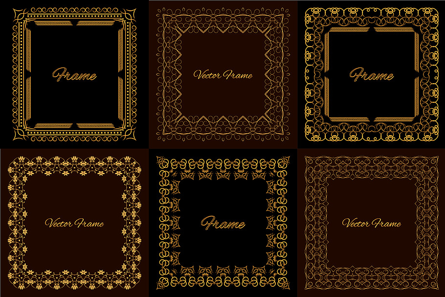 Set of vector decorative frames in Illustrations - product preview 8