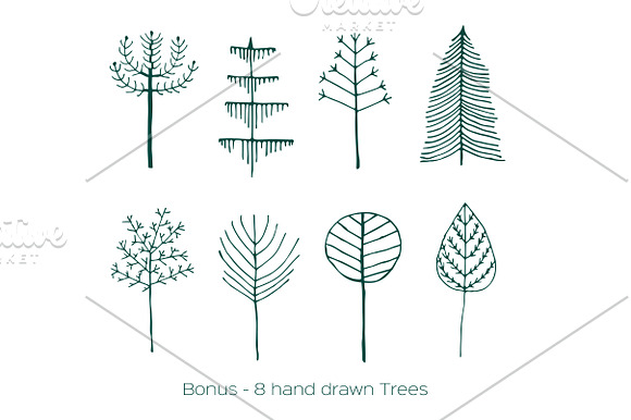 Line Trees Set + Bonus in Illustrations - product preview 2